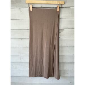Wilfred Free Maxi Skirt Size Medium Tan Cotton Stretch